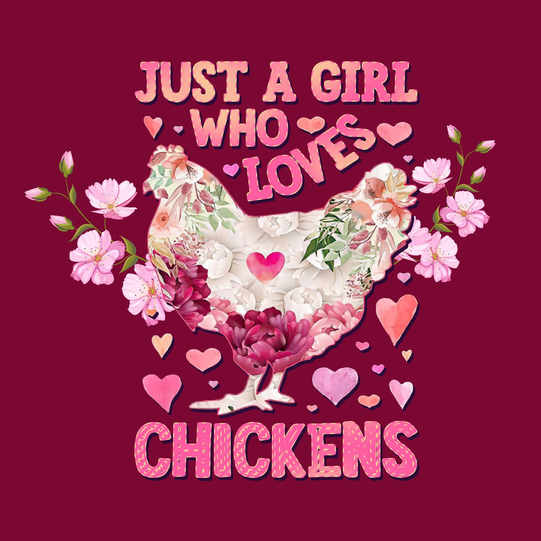 Design 230 Chickens Panel – full artwork close-up of the printed picture | Fabric by Missy Rose