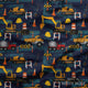 Design 231 - Navy Construction Fabric