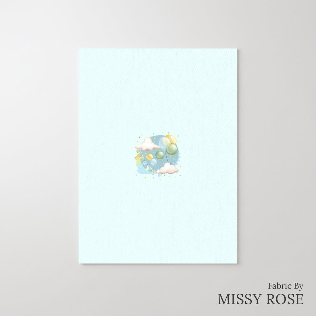 Design 233 Balloons Panel – printed fabric panel with centred picture, custom printed to order | Fabric by Missy Rose