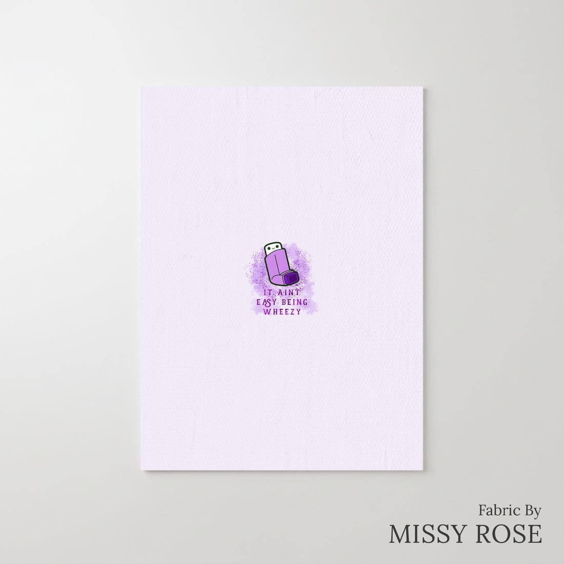 Design 235 Purple Asthma Panel – printed fabric panel with centred picture, custom printed to order | Fabric by Missy Rose