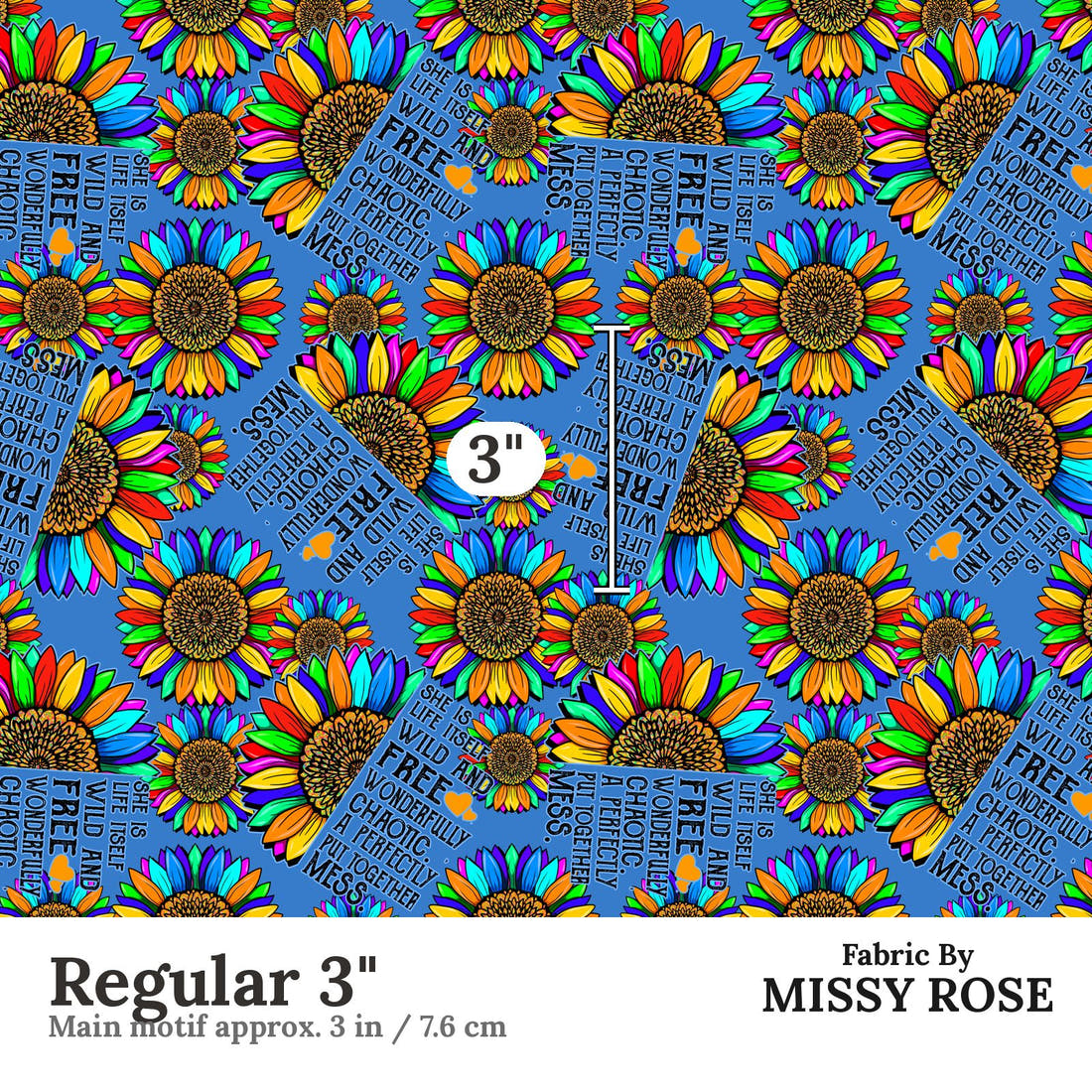 Design 236 Inspirational Fabric Regular 3" - print scale | Fabric by Missy Rose
