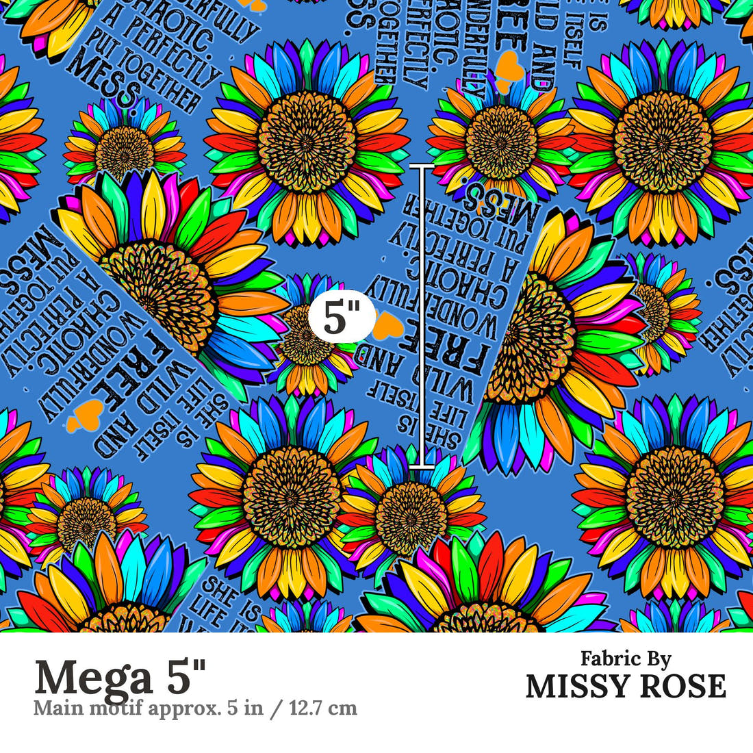 Design 236 Inspirational Fabric Mega 5" - print scale | Fabric by Missy Rose