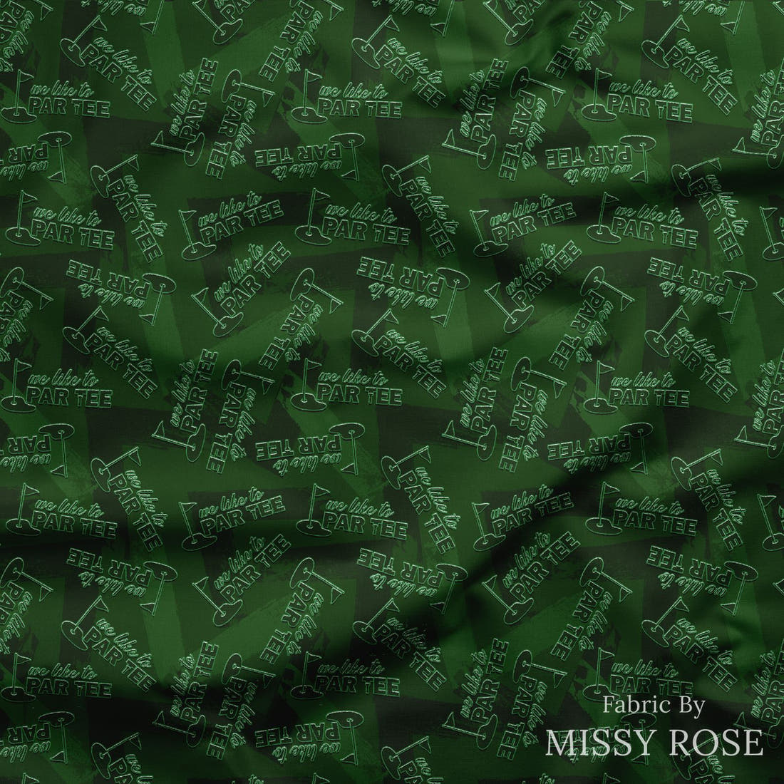 Design 238 Par Tee Fabric draped fabric mockup – custom printed fabric by the metre | Fabric by Missy Rose