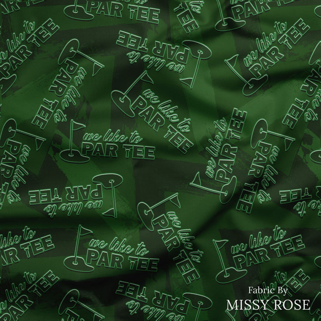 Design 238 Par Tee Fabric draped fabric mockup – custom printed fabric by the metre | Fabric by Missy Rose