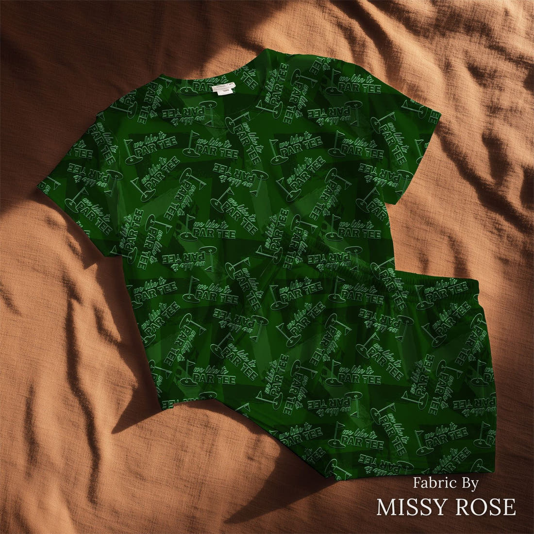 Design 238 Par Tee Fabric sewn into a lounge set – see how the print looks made up | Fabric by Missy Rose