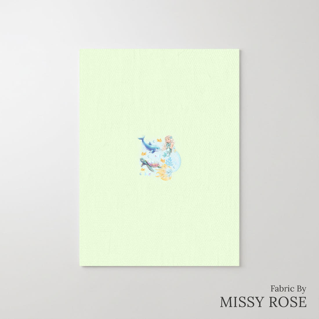 Design 239 Mermaid Panel – printed fabric panel with centred picture, custom printed to order | Fabric by Missy Rose