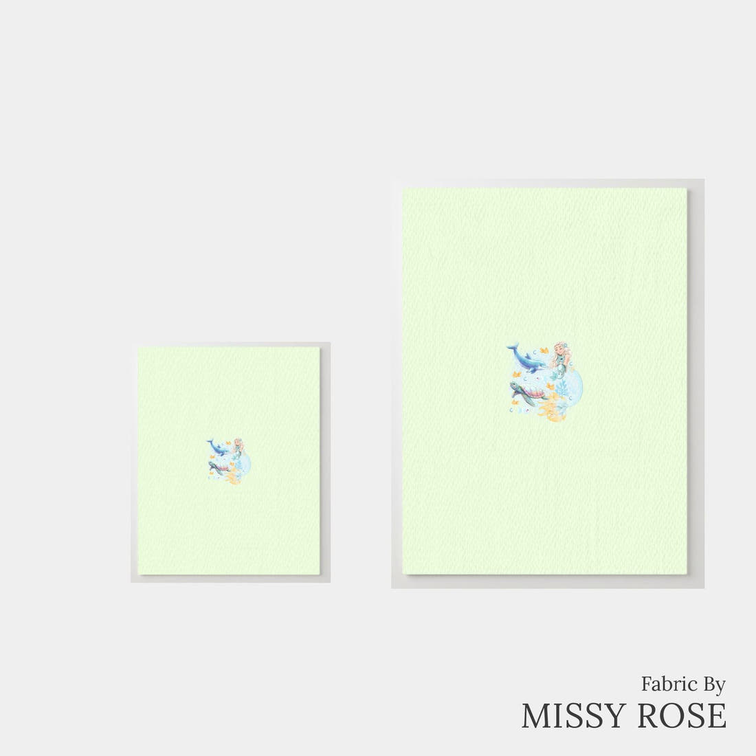 Design 239 Mermaid Panel – universal and adult panel sizes side by side | Fabric by Missy Rose