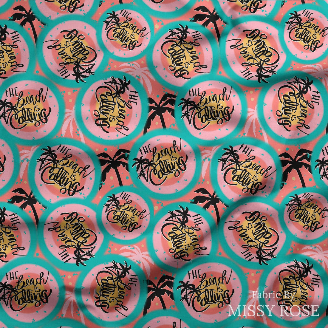 Design 24 Beach Fabric draped fabric mockup – custom printed fabric by the metre | Fabric by Missy Rose
