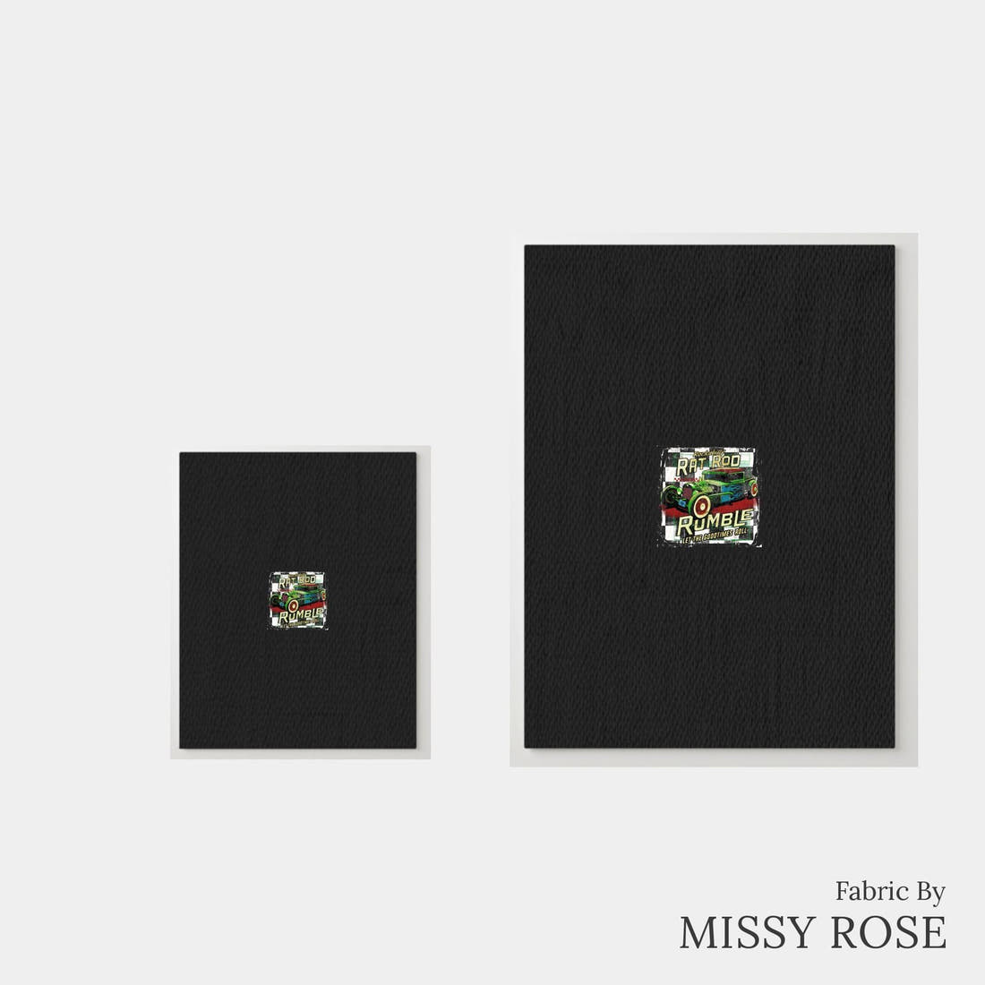 Design 244 Rat Rod Panel – universal and adult panel sizes side by side | Fabric by Missy Rose