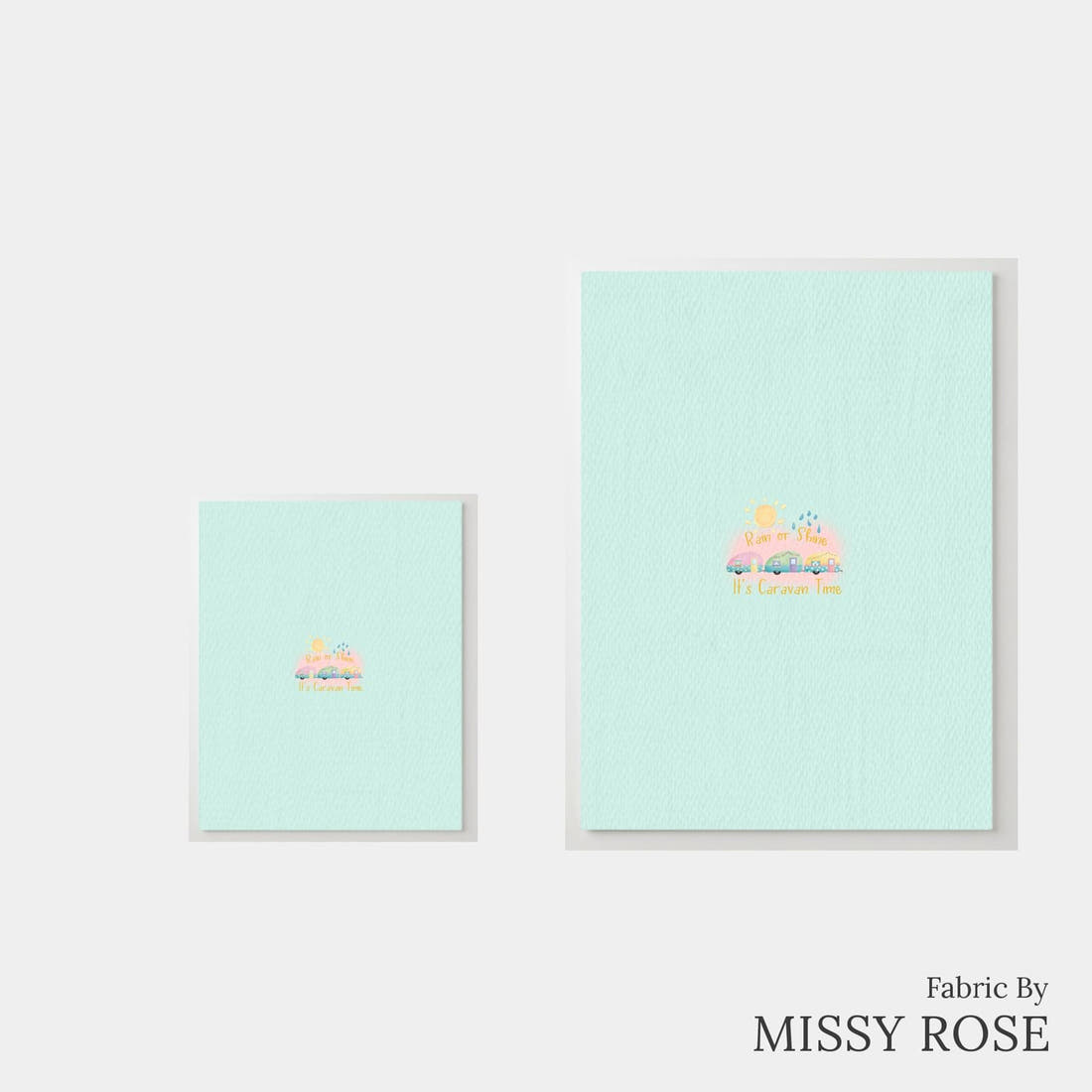 Design 245 Pastel Caravan Panel – universal and adult panel sizes side by side | Fabric by Missy Rose