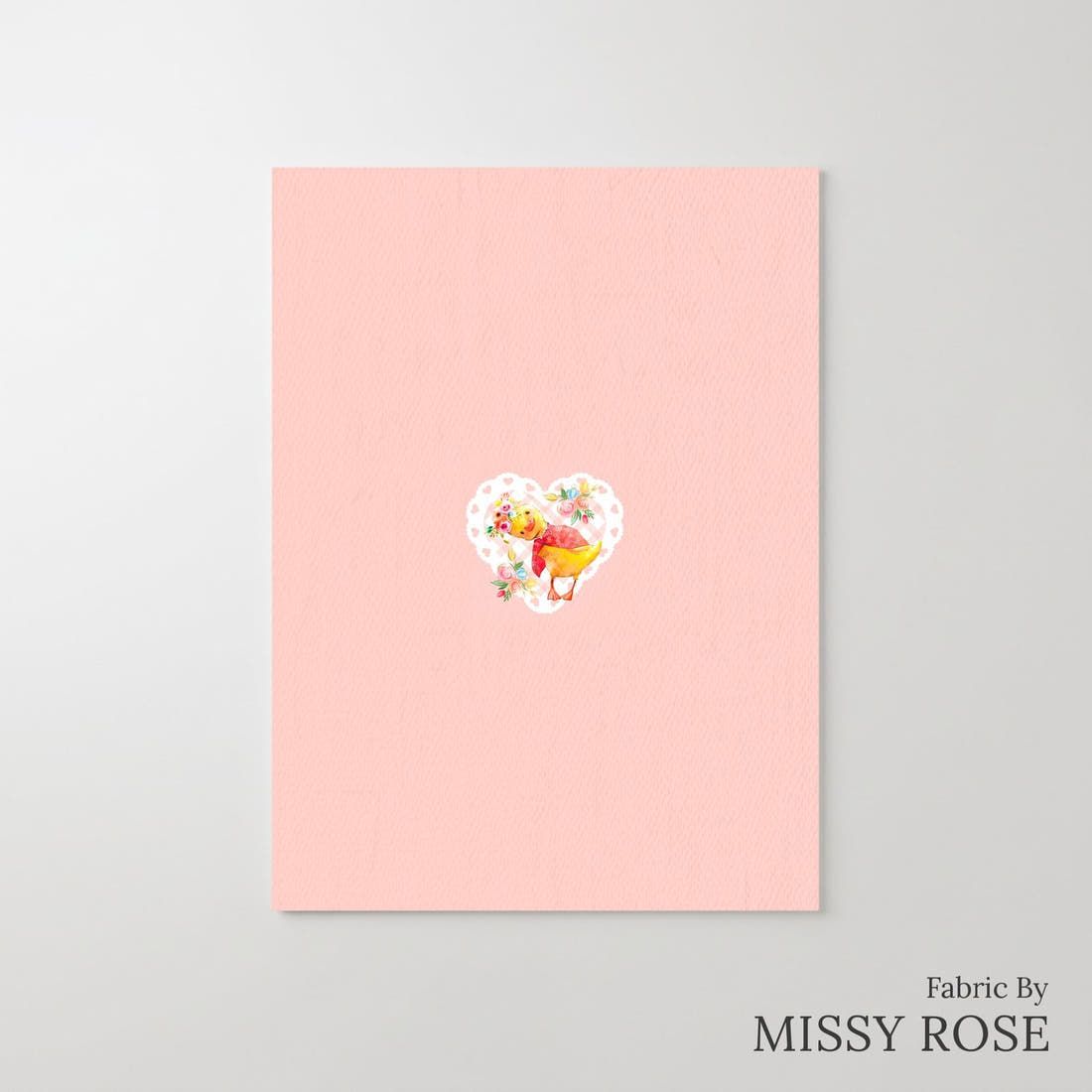 Design 246 Plaid Chick Panel – printed fabric panel with centred picture, custom printed to order | Fabric by Missy Rose