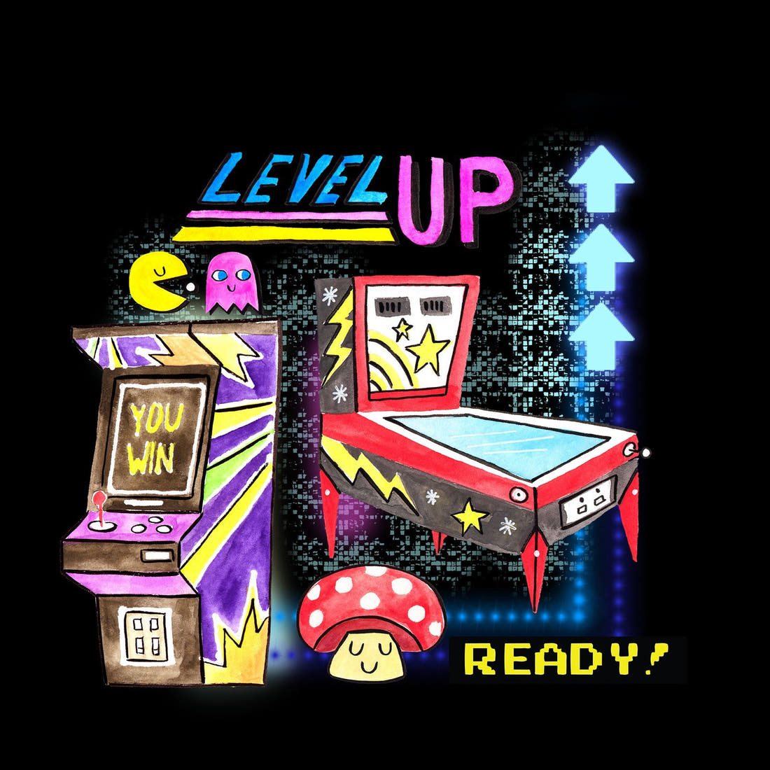 Design 247 Retro Gamer Panel – full artwork close-up of the printed picture | Fabric by Missy Rose