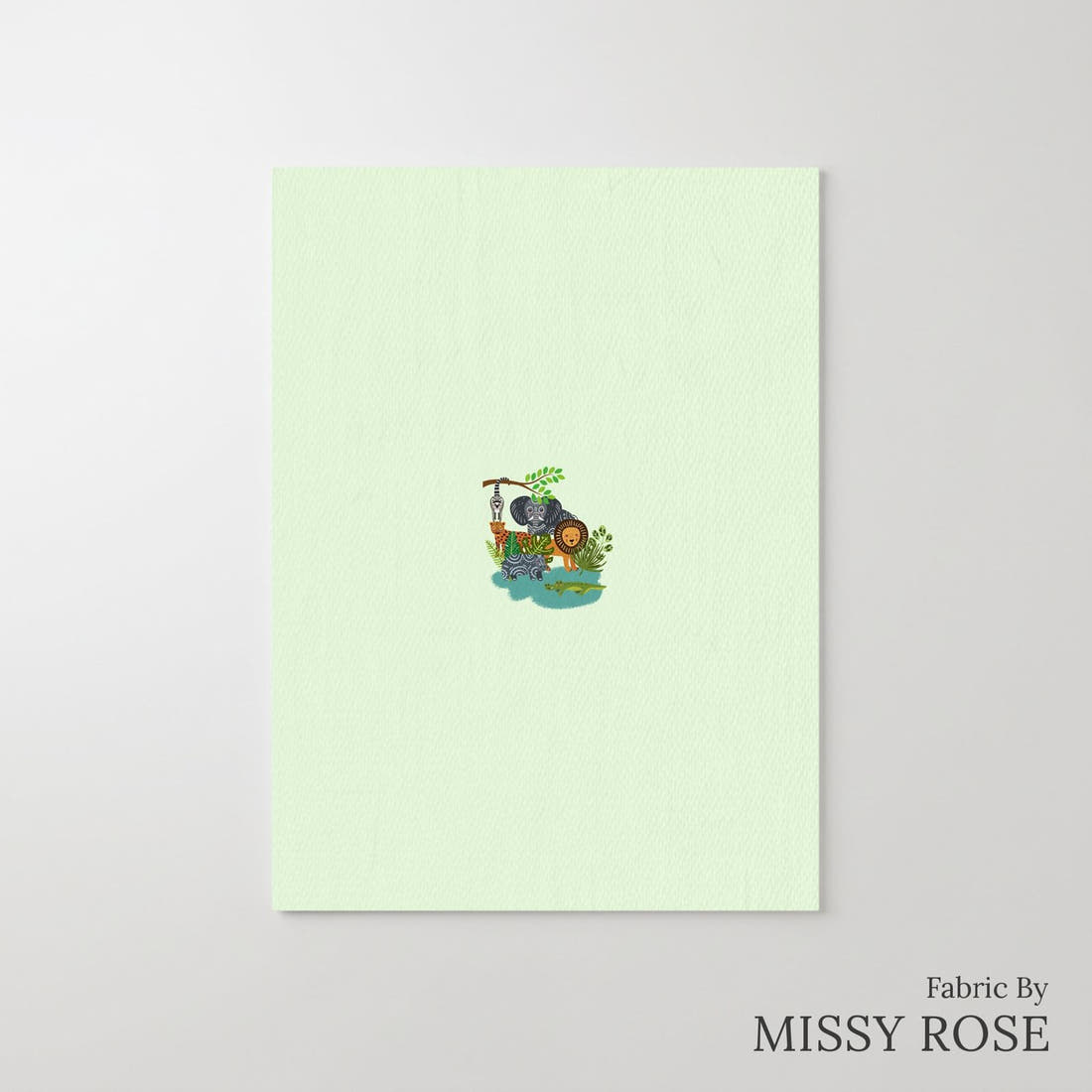Design 248 Green Jungle Panel – printed fabric panel with centred picture, custom printed to order | Fabric by Missy Rose