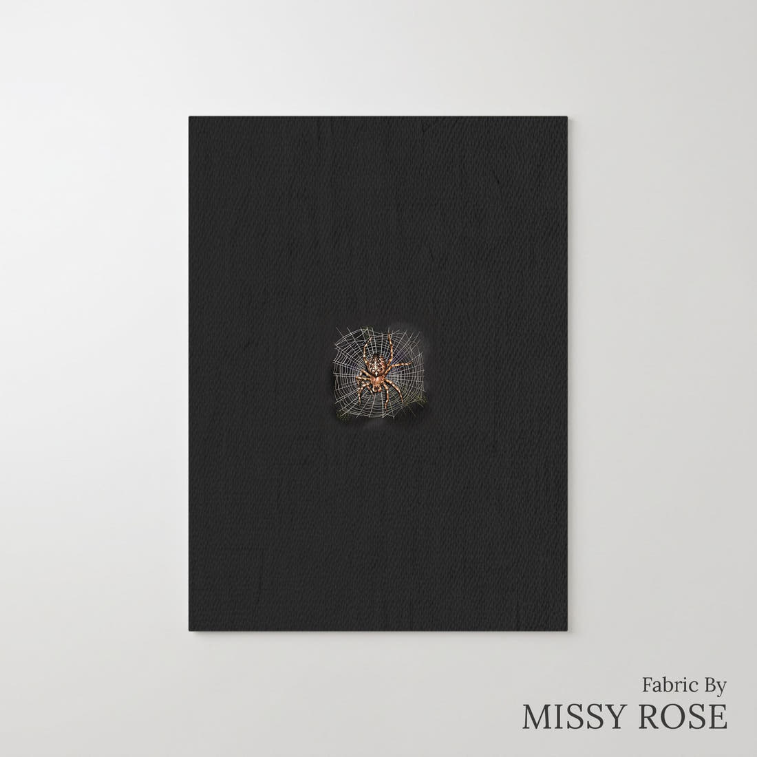 Design 249 Spider Panel – printed fabric panel with centred picture, custom printed to order | Fabric by Missy Rose