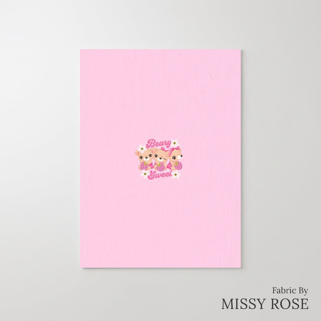 Design 25 Cute Bear Panel – printed fabric panel with centred picture, custom printed to order | Fabric by Missy Rose