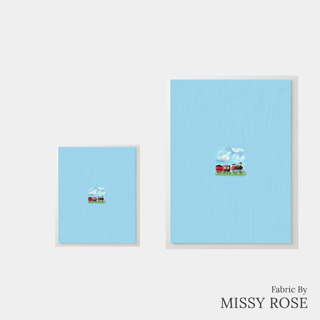 Design 251 Train Panel – universal and adult panel sizes side by side | Fabric by Missy Rose