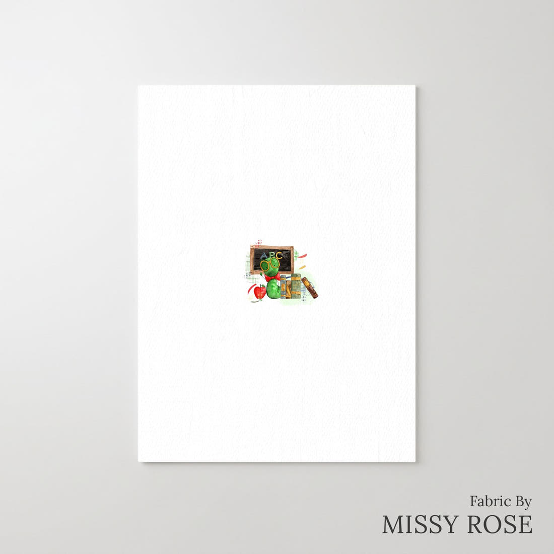 Design 252 Bookworm Panel – printed fabric panel with centred picture, custom printed to order | Fabric by Missy Rose