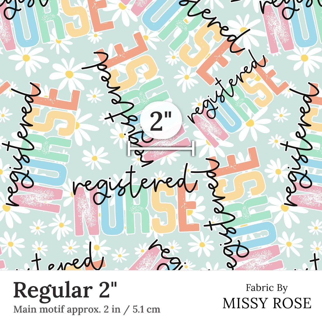 Design 254 RN Fabric Regular 2 inch print scale guide | Fabric by Missy Rose