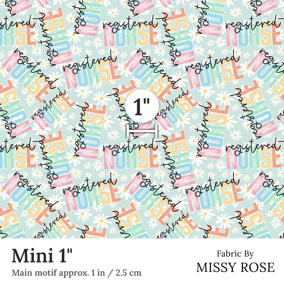 Design 254 RN Fabric Mini 1 inch print scale guide | Fabric by Missy Rose