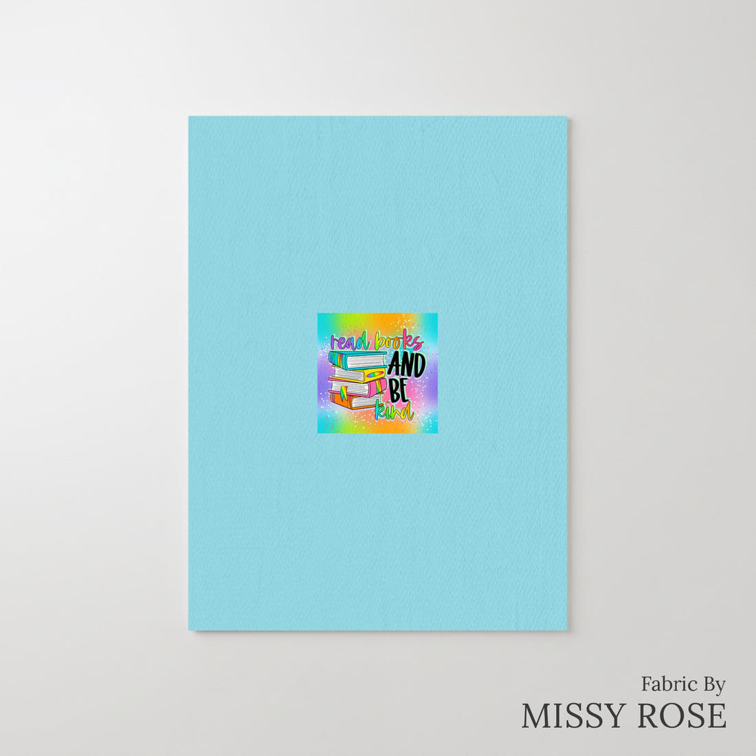 Design 255 Bright Books Panel – printed fabric panel with centred picture, custom printed to order | Fabric by Missy Rose