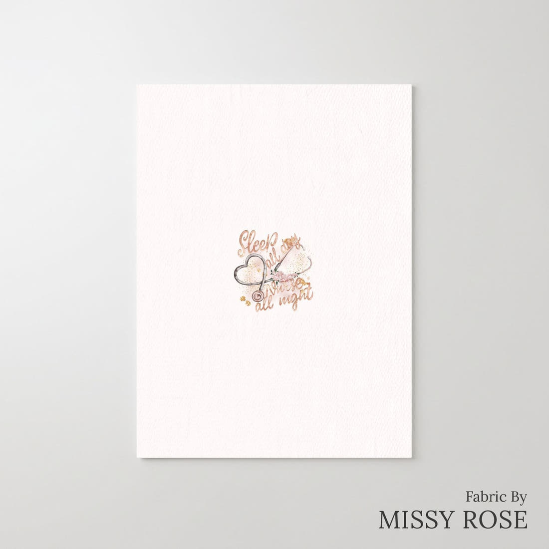 Design 257 Stethoscope Panel – printed fabric panel with centred picture, custom printed to order | Fabric by Missy Rose