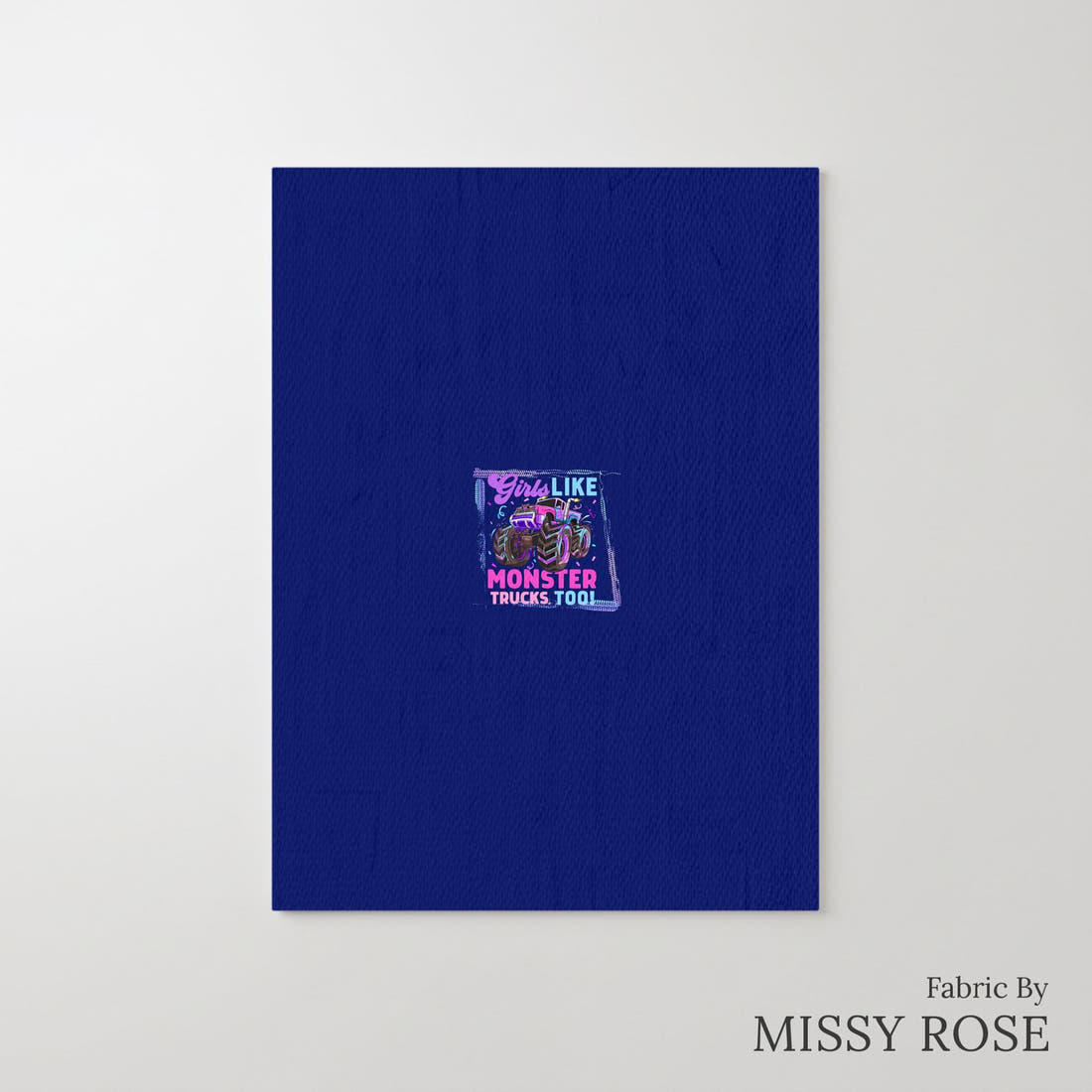 Design 258 Monster Truck Panel – printed fabric panel with centred picture, custom printed to order | Fabric by Missy Rose