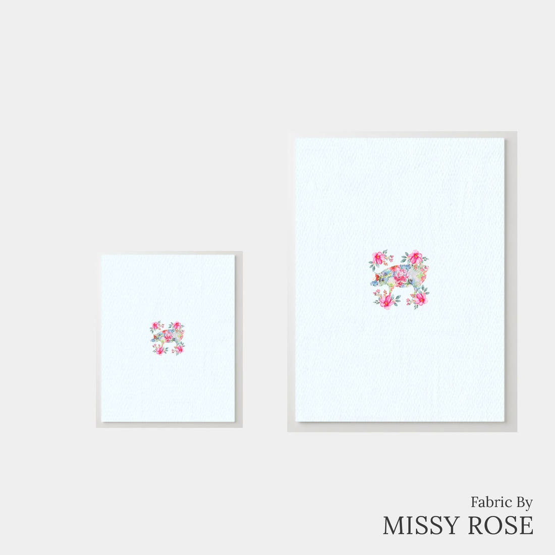 Design 259 Floral Pig Panel – universal and adult panel sizes side by side | Fabric by Missy Rose