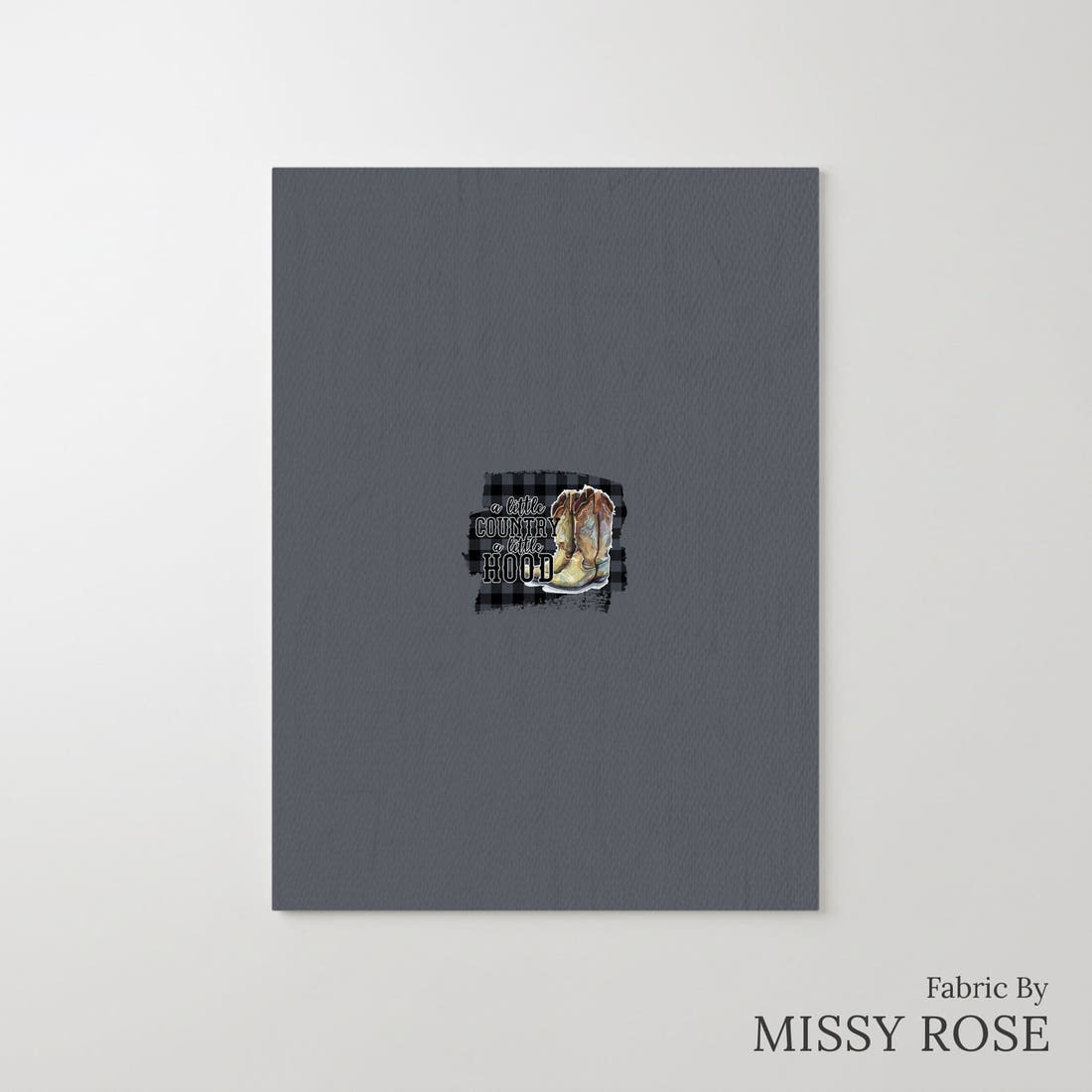 Design 26 Cowboy Boots Panel – printed fabric panel with centred picture, custom printed to order | Fabric by Missy Rose