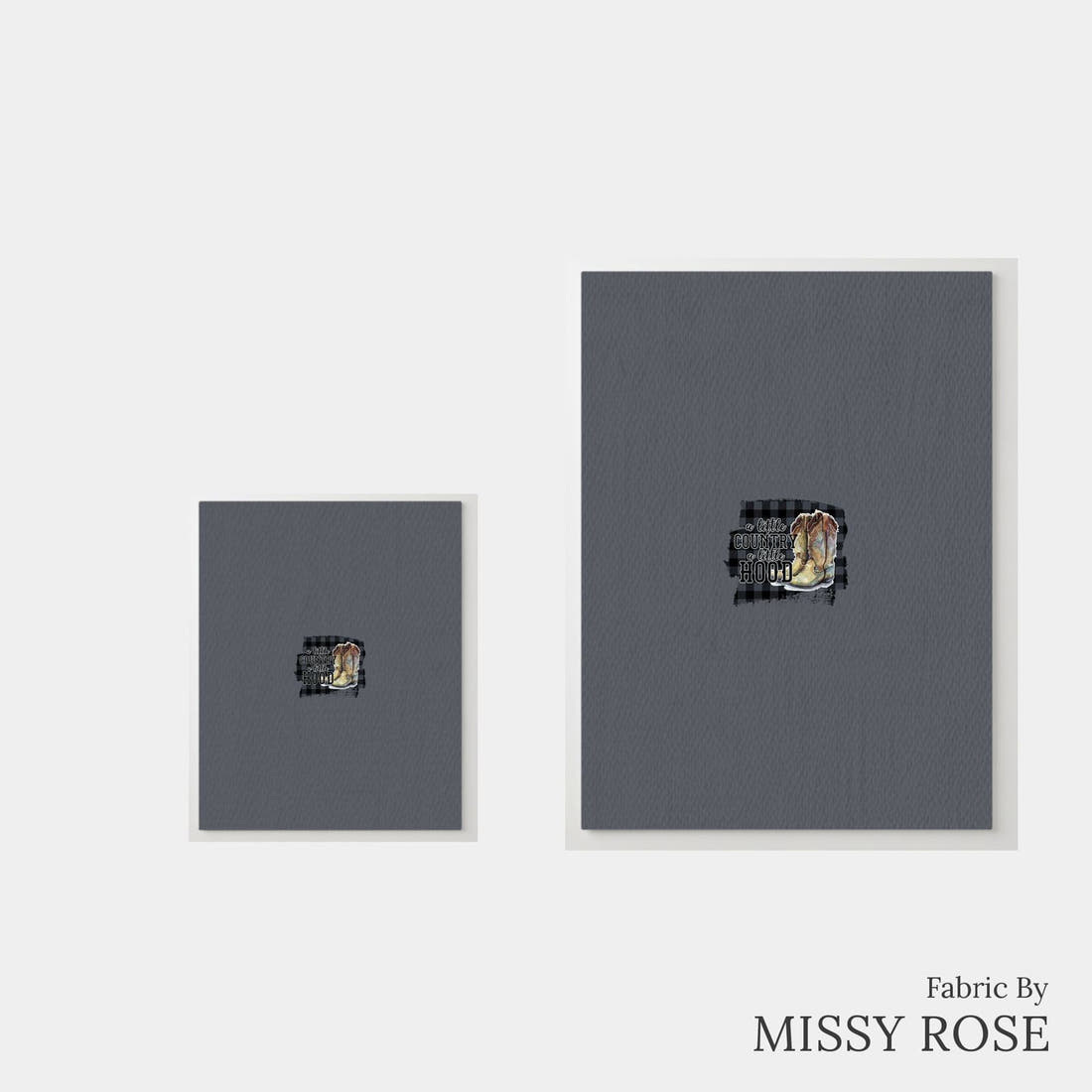 Design 26 Cowboy Boots Panel – universal and adult panel sizes side by side | Fabric by Missy Rose