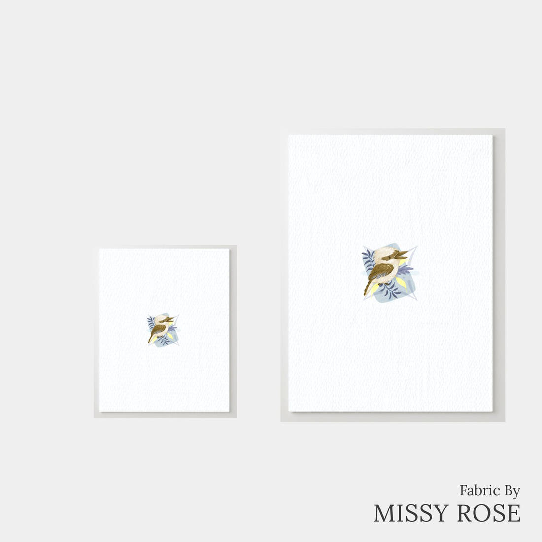 Design 261 Kookaburra Panel – universal and adult panel sizes side by side | Fabric by Missy Rose