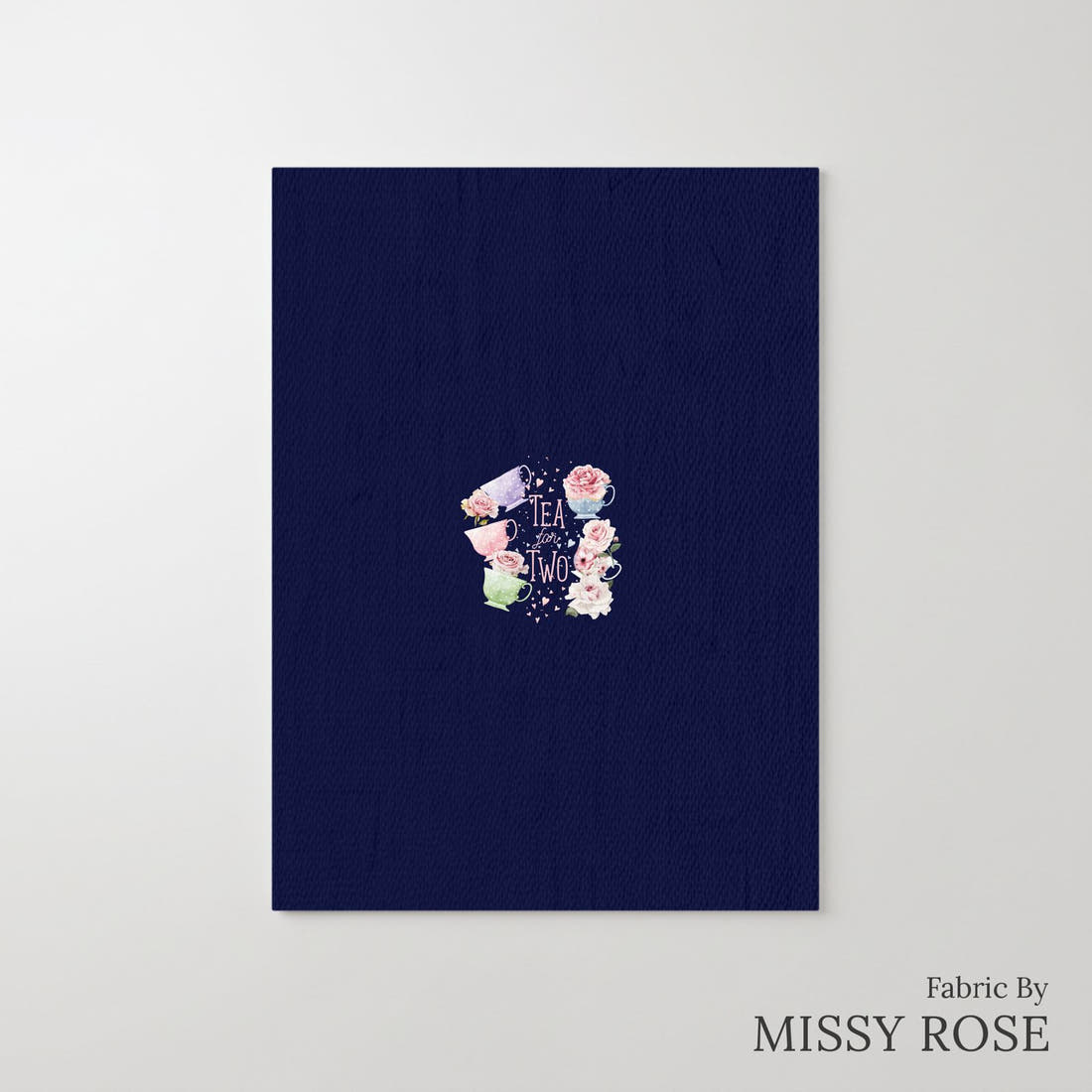 Design 262 Tea Party Panel – printed fabric panel with centred picture, custom printed to order | Fabric by Missy Rose