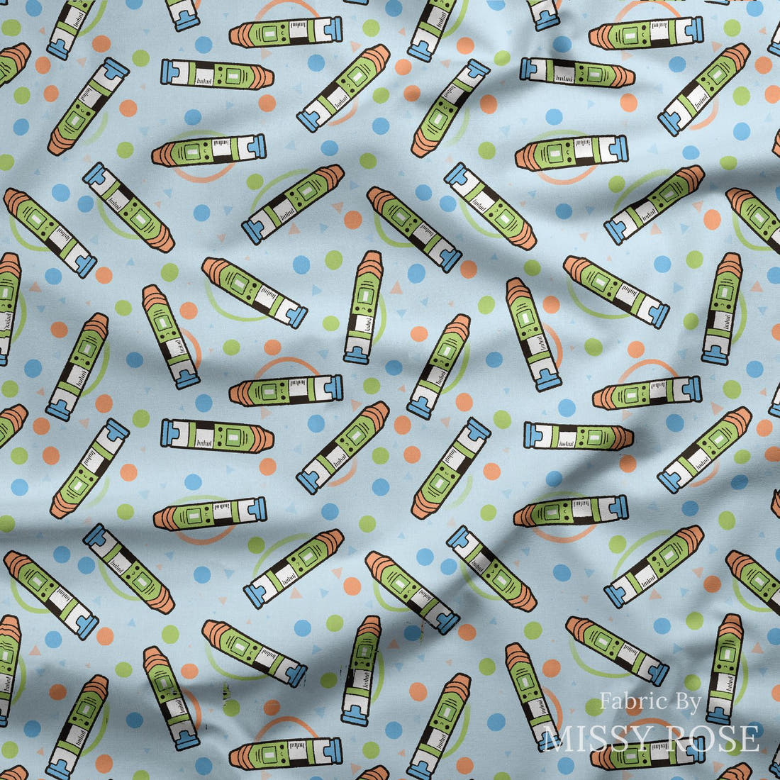 Design 264 Epi Pen Fabric draped fabric mockup – custom printed fabric by the metre | Fabric by Missy Rose