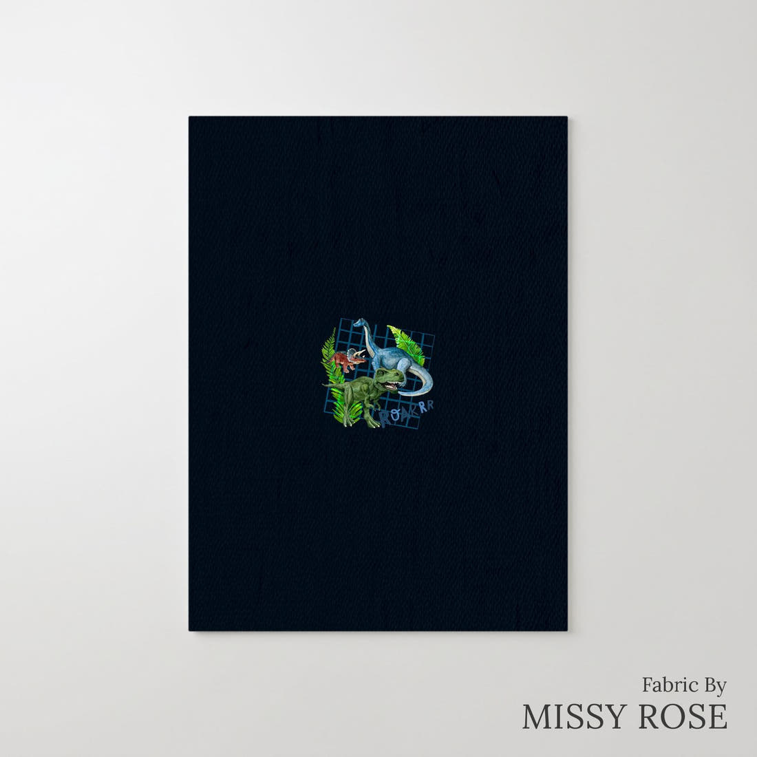 Design 266 Dinosaur Panel – printed fabric panel with centred picture, custom printed to order | Fabric by Missy Rose