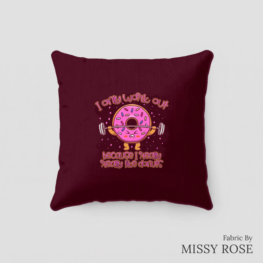 Design 268 Donut Panel sewn into a cushion – see how the panel looks made up | Fabric by Missy Rose