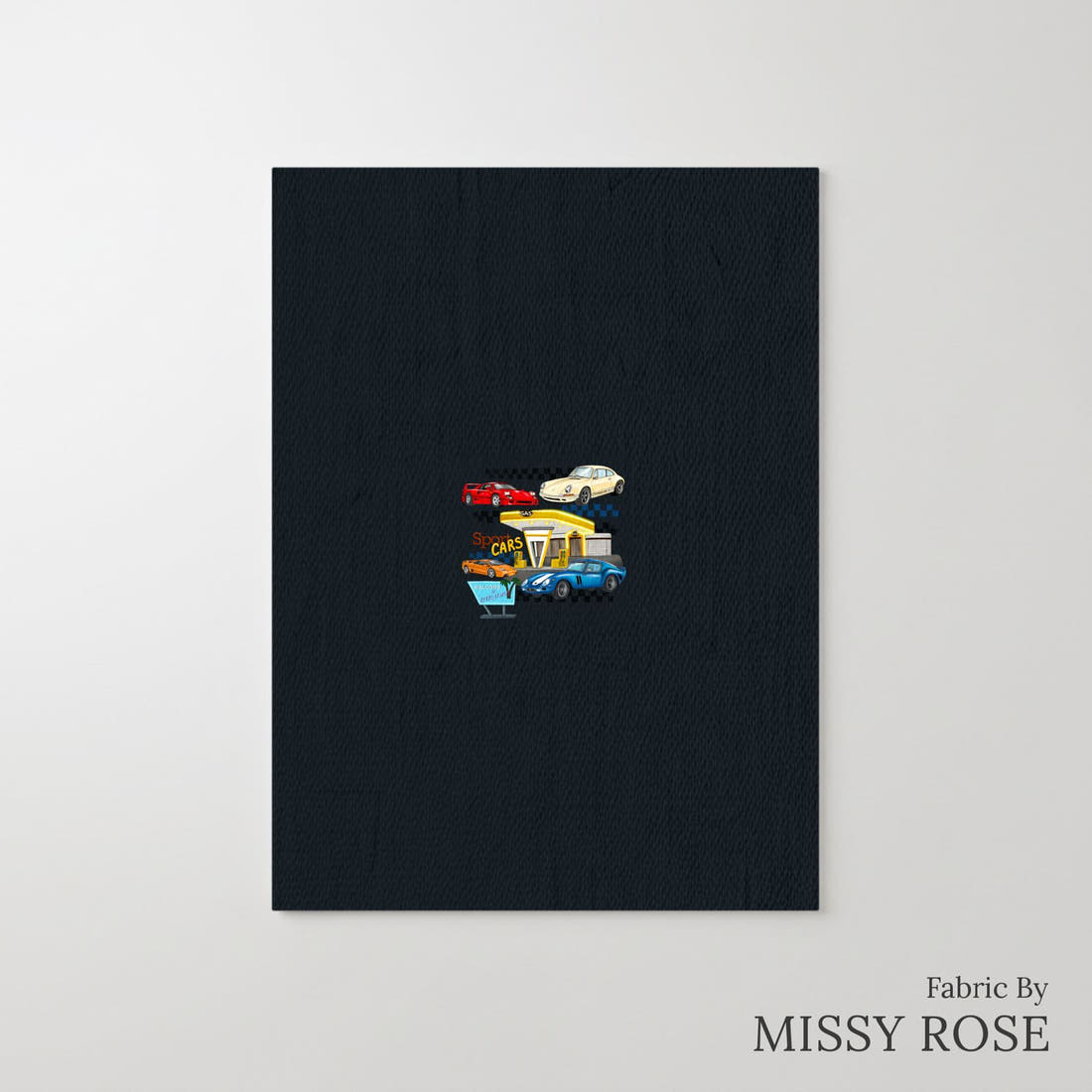 Design 270 Vintage Cars Panel – printed fabric panel with centred picture, custom printed to order | Fabric by Missy Rose