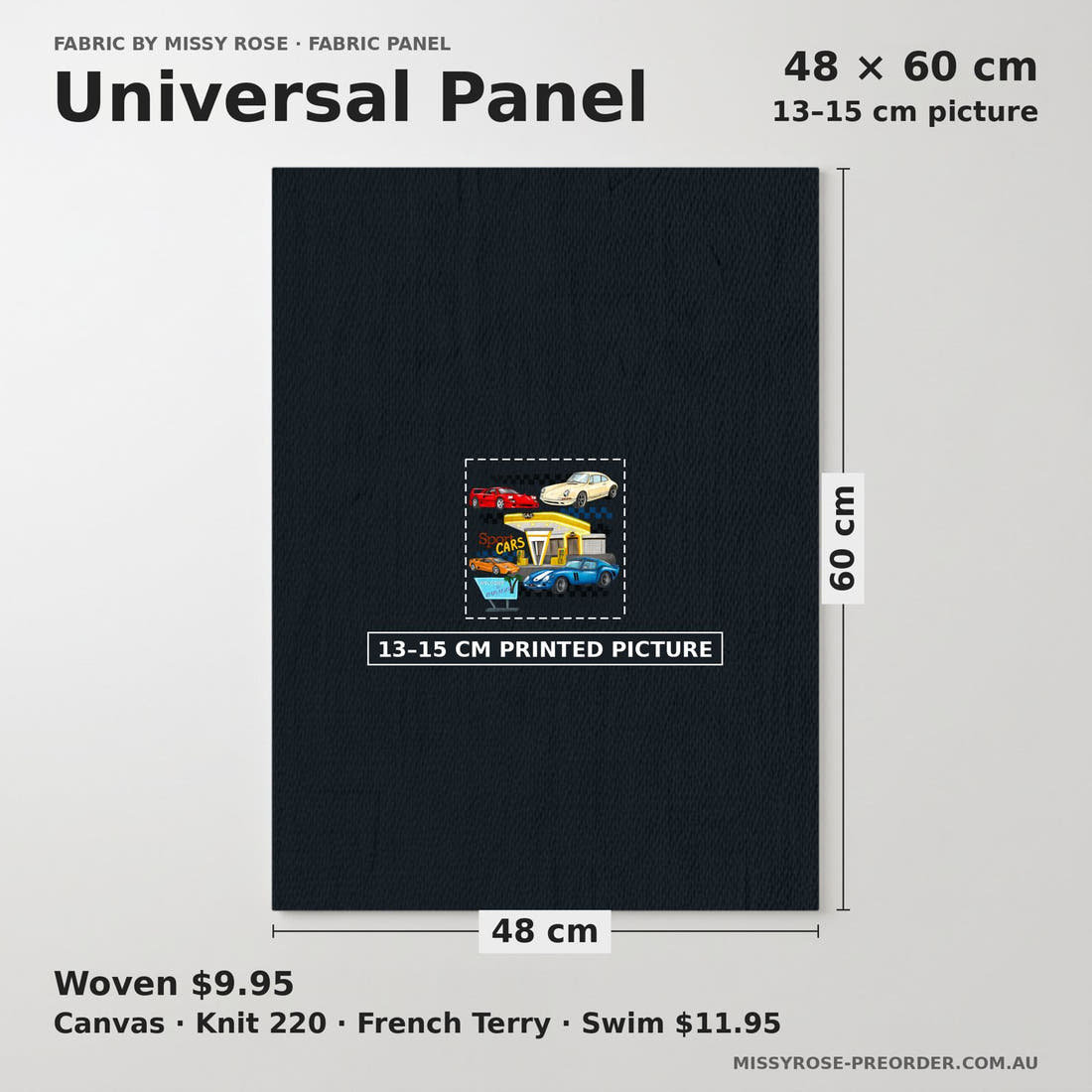 Design 270 Vintage Cars Panel universal panel sizing – 13–15 cm printed picture on 48 × 60 cm fabric | Fabric by Missy Rose