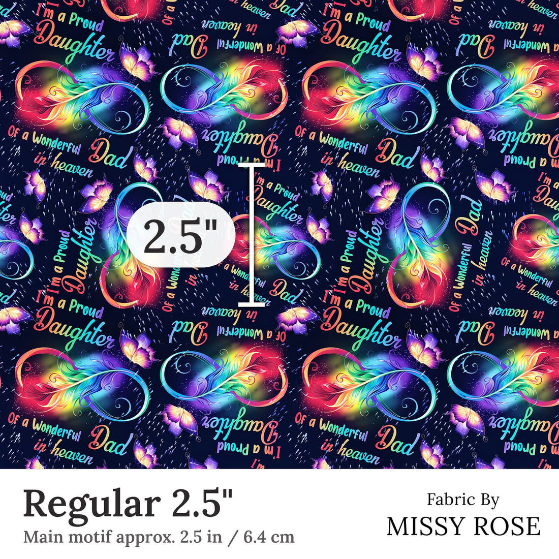 Design 272 Dad Fabric Regular 2.5 inch print scale guide | Fabric by Missy Rose