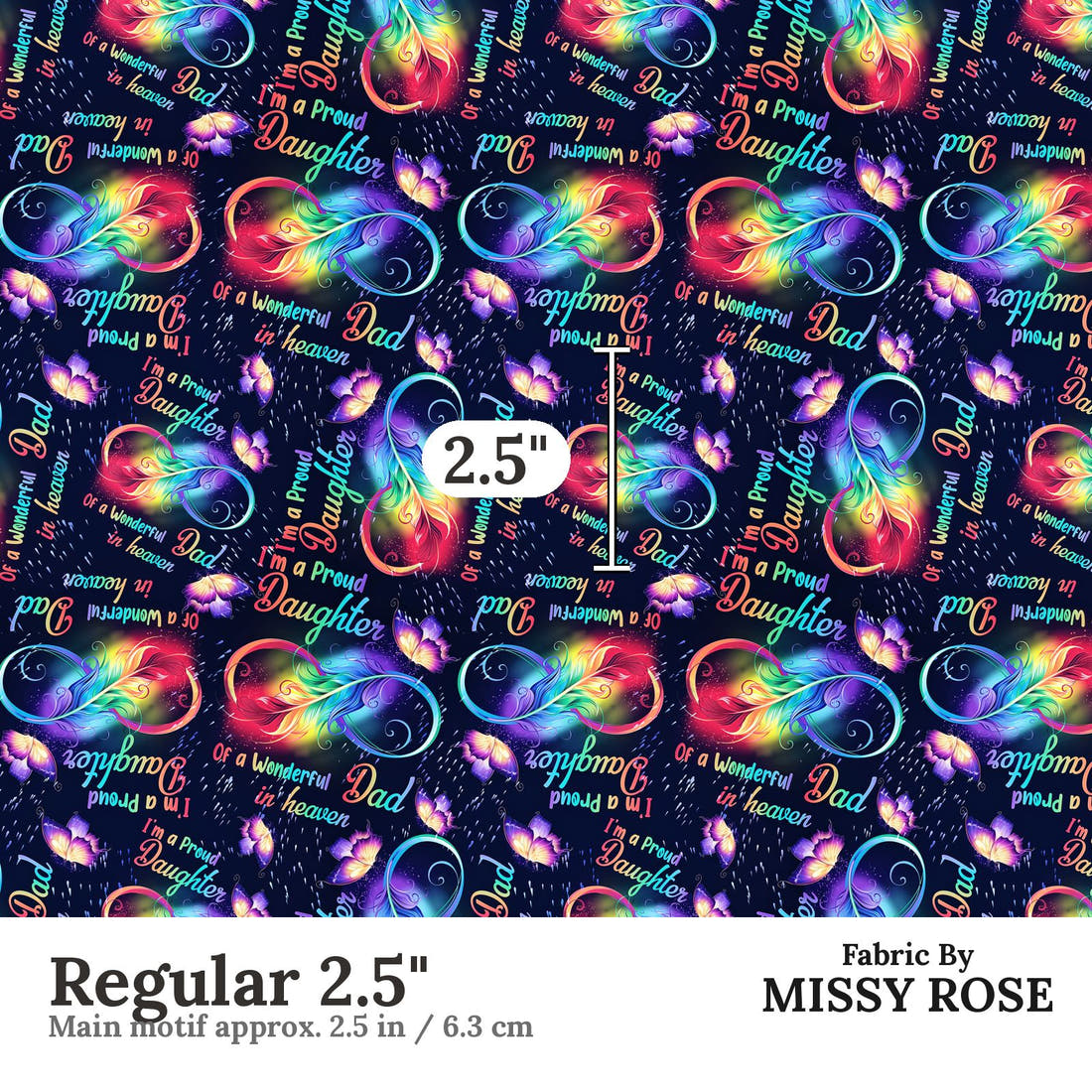 Design 272 Dad Fabric Regular 2.5" - print scale | Fabric by Missy Rose