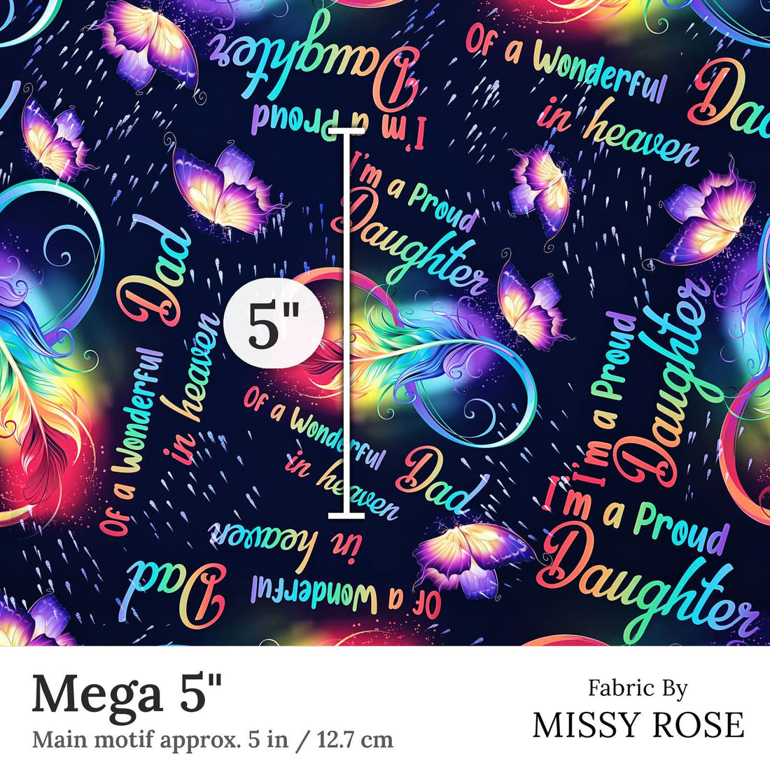 Design 272 Dad Fabric Mega 5 inch print scale guide | Fabric by Missy Rose