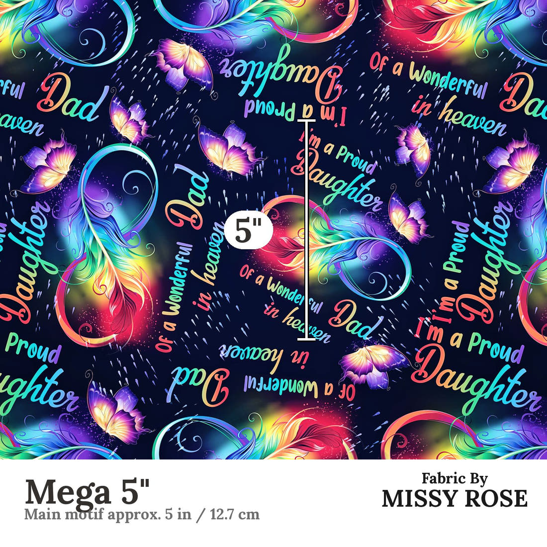 Design 272 Dad Fabric Mega 5" - print scale | Fabric by Missy Rose