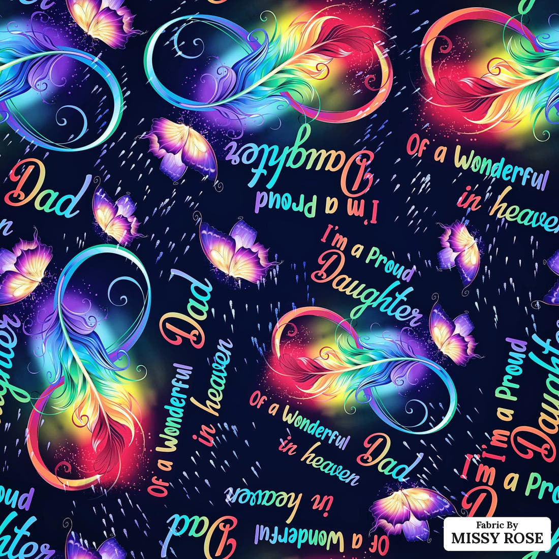Design 272 Dad Fabric - flat view of the print, zoom in for detail | Fabric by Missy Rose