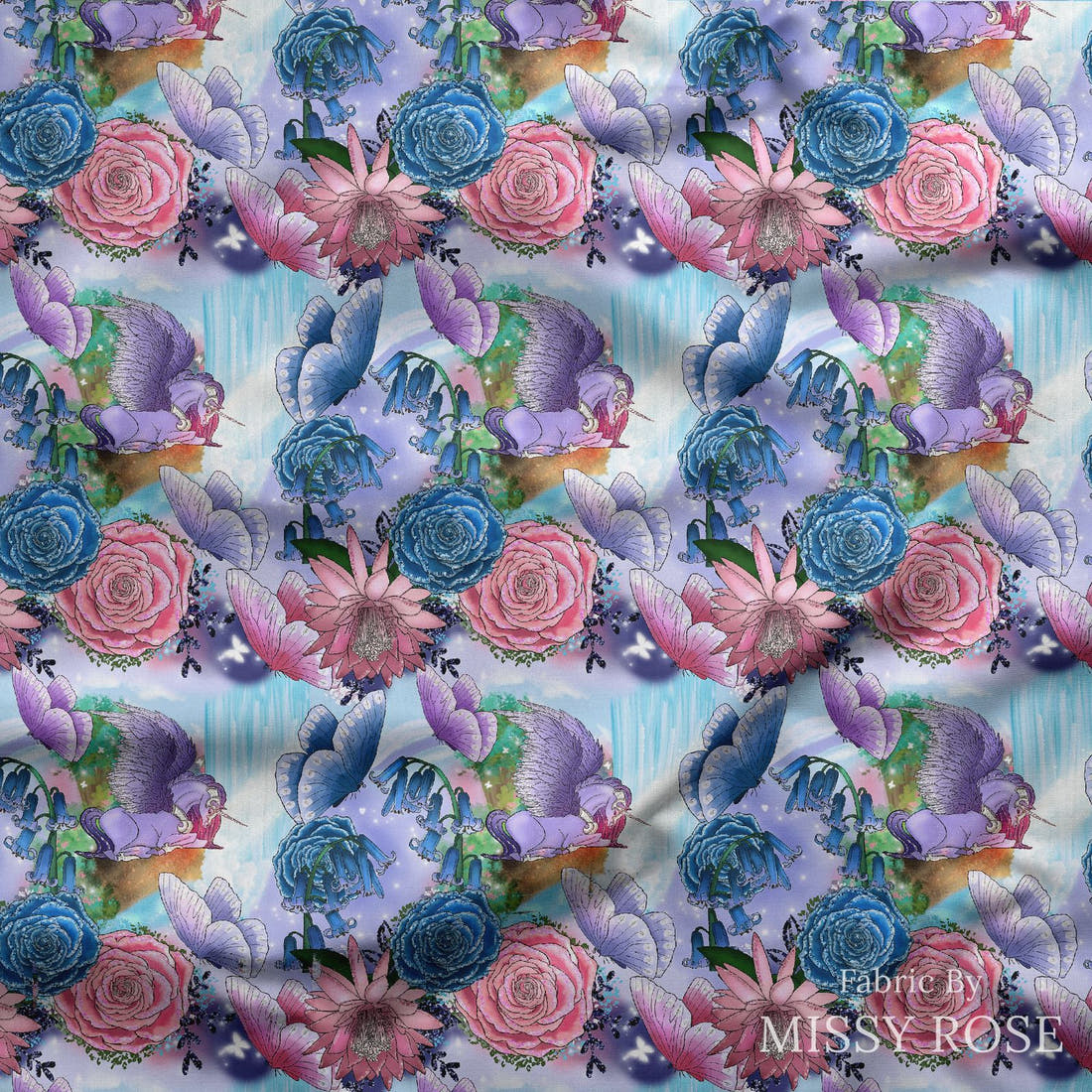 Design 274 Pegasus Fabric draped fabric mockup – custom printed fabric by the metre | Fabric by Missy Rose