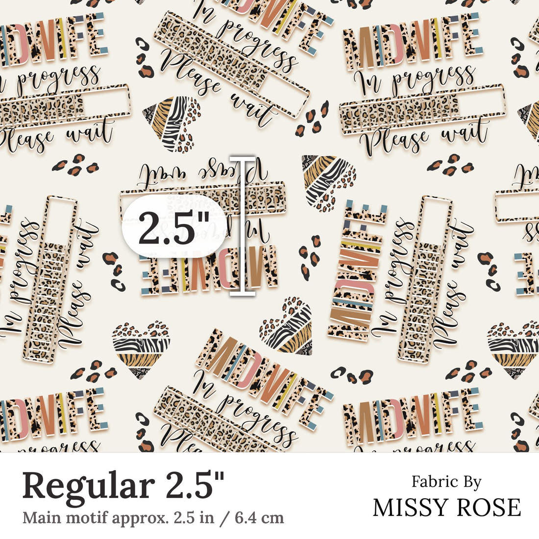 Design 275 Midwife Loading Fabric Regular 2.5 inch print scale guide | Fabric by Missy Rose