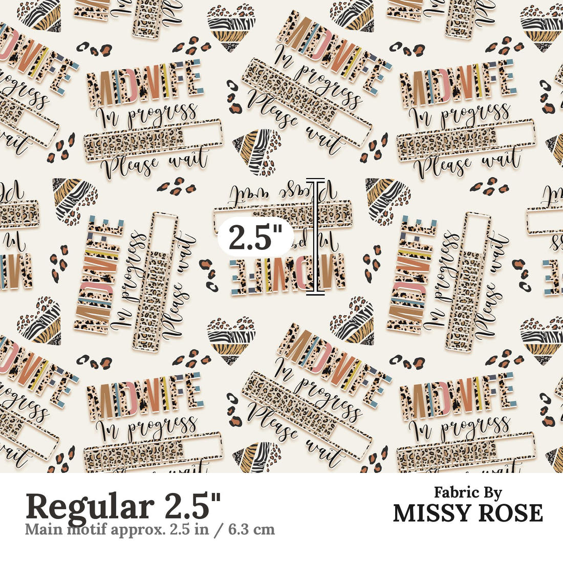 Design 275 Midwife Loading Fabric Regular 2.5" - print scale | Fabric by Missy Rose