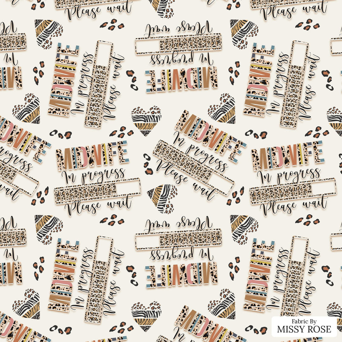 Design 275 Midwife Loading Fabric - flat view of the print, zoom in for detail | Fabric by Missy Rose