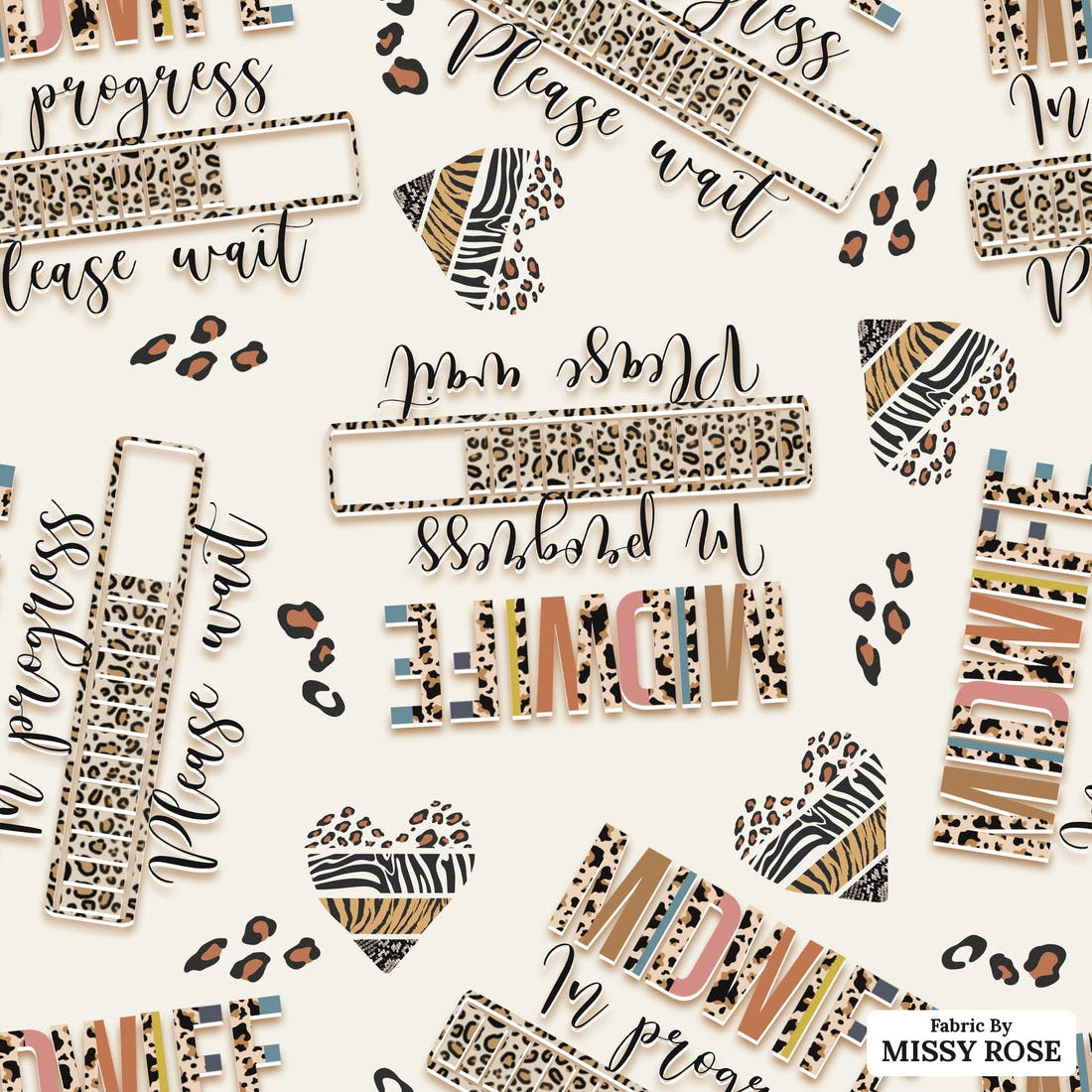 Design 275 Midwife Loading Fabric - flat view of the print, zoom in for detail | Fabric by Missy Rose