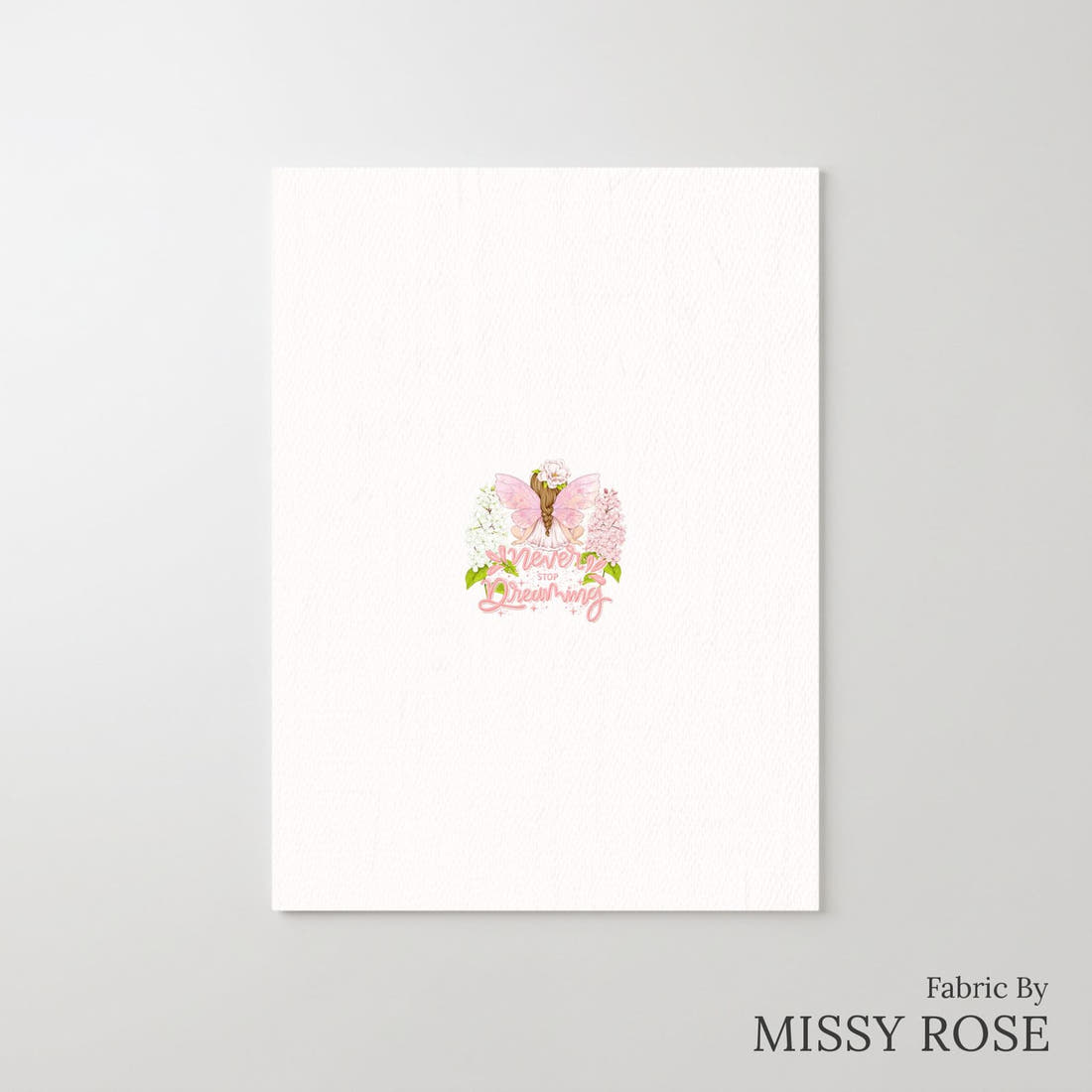 Design 276 Whimsical Fairy Panel – printed fabric panel with centred picture, custom printed to order | Fabric by Missy Rose