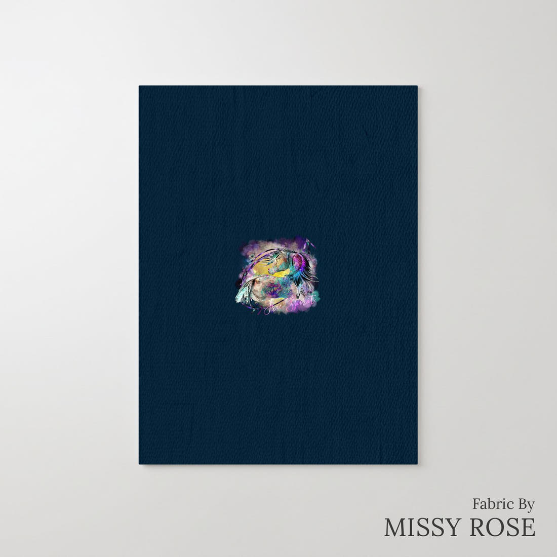 Design 277 Watercolour Horse Panel – printed fabric panel with centred picture, custom printed to order | Fabric by Missy Rose