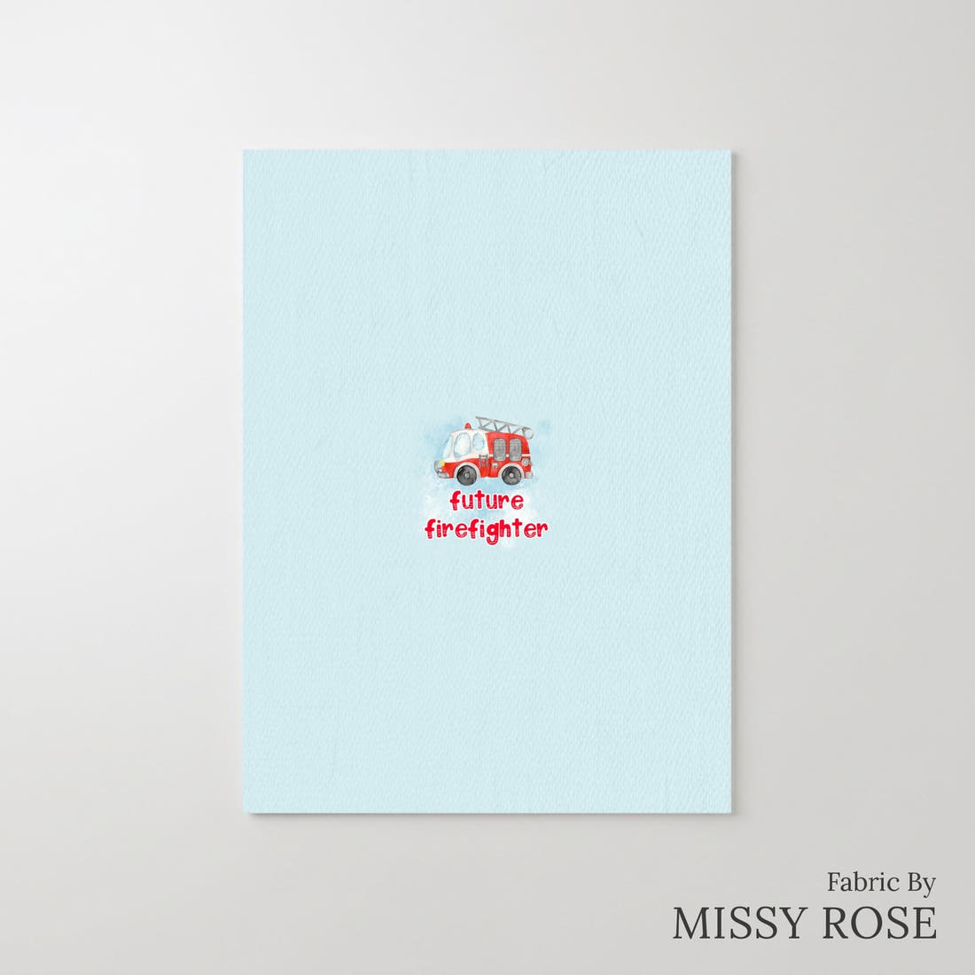Design 278 Fire Fighter Panel – printed fabric panel with centred picture, custom printed to order | Fabric by Missy Rose