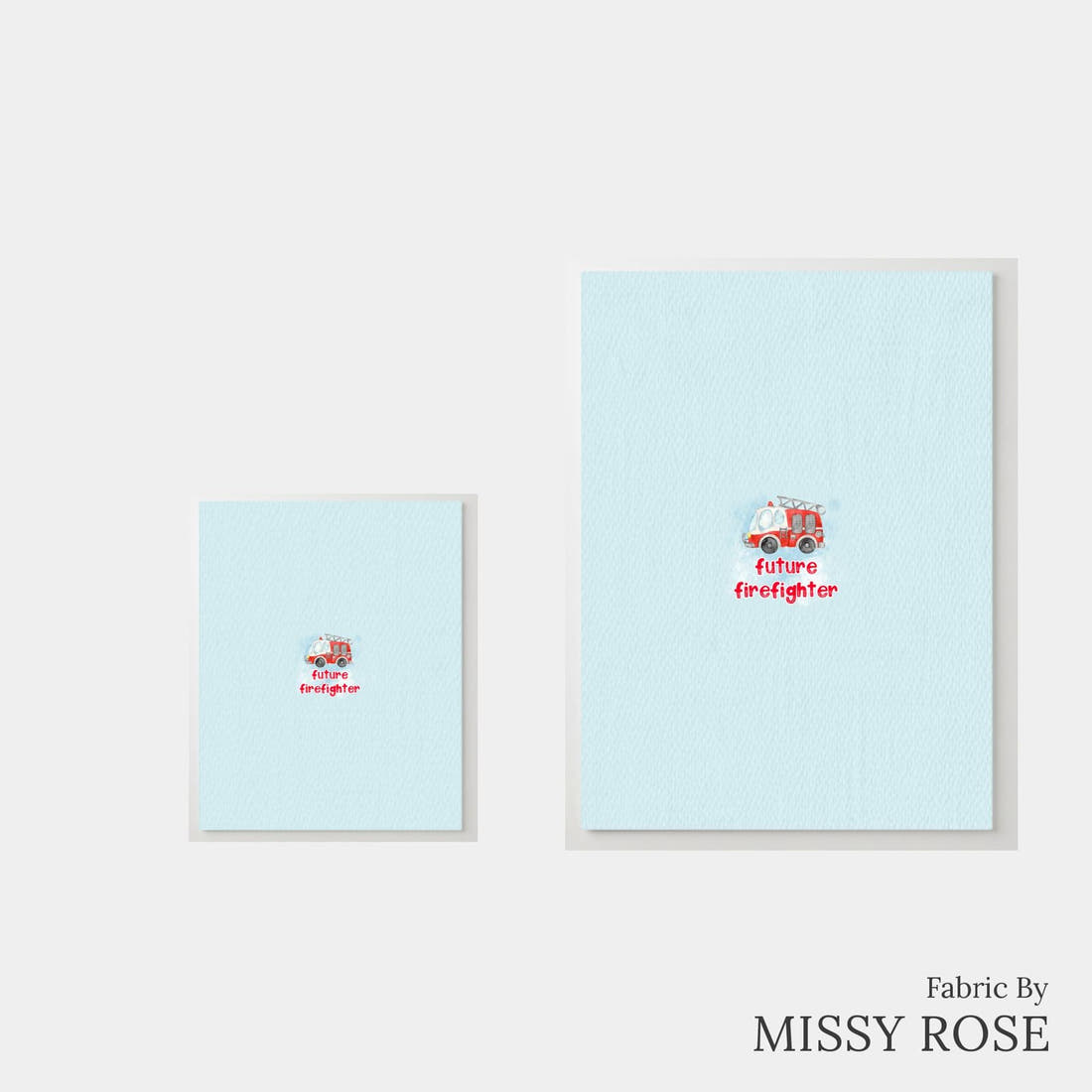 Design 278 Fire Fighter Panel – universal and adult panel sizes side by side | Fabric by Missy Rose